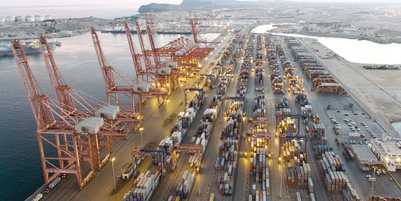 Aerial photograph of Salalah Port in Oman